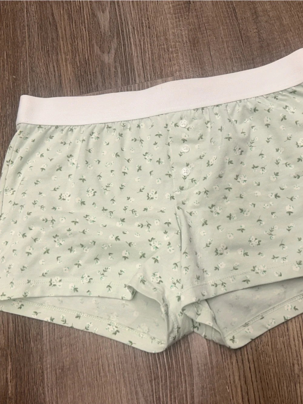 No Boundaries Light Green floral girls Pajama shorts